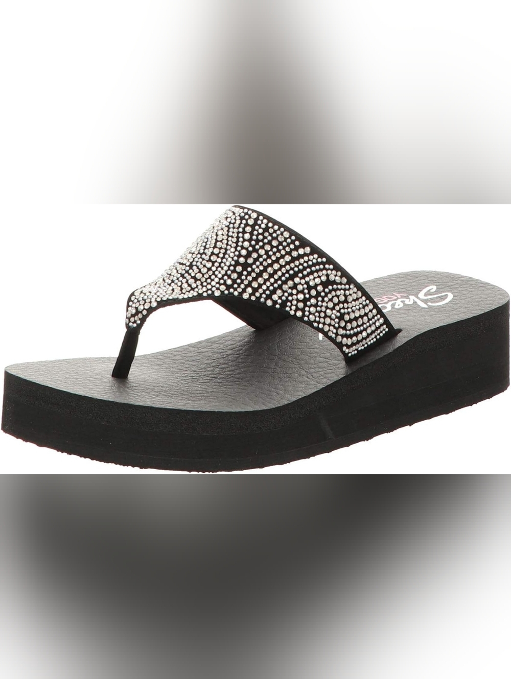 Skechers Yoga Foam Vinyasa Crystal Platform Thong Sandals Size 8